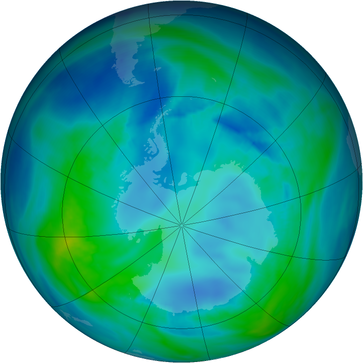 Antarctic ozone map for 26 April 2007